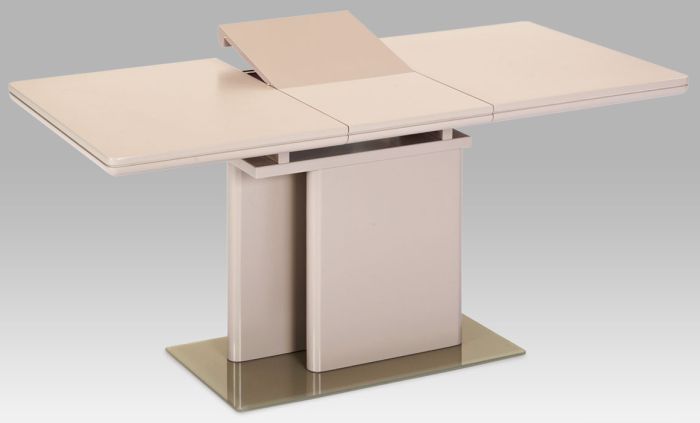Jídelní stůl rozkládací 120+40x80 cm, vysoký lesk barva lanýž - ATAN Nábytek