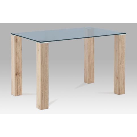Jídelní stůl 120x75 cm, šedé sklo / sonoma GDT-659 SON Autronic - DEKORHOME.CZ