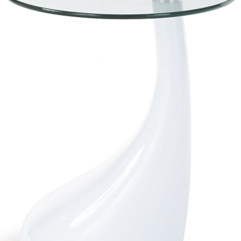 Odkládací stolek, sklo / bílý plast ACT-706 WT Autronic - DEKORHOME.CZ