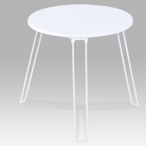 Odkládací stolek bílý MDF mat, kovové nohy GC3843 WT Autronic - DEKORHOME.CZ