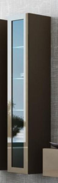 Cama Vitrína VIGO vysoká, prosklené dveře - latte - ATAN Nábytek