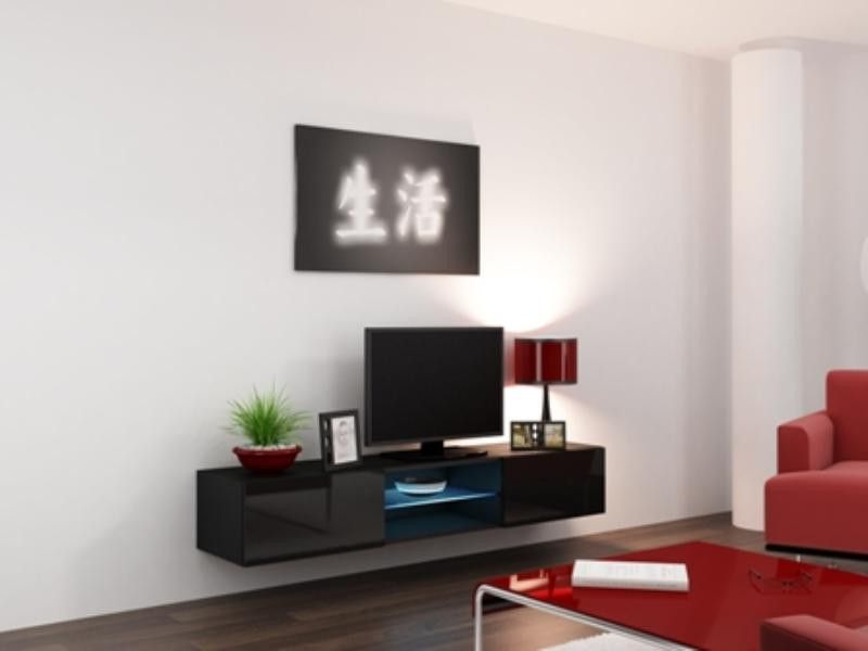 Cama Televizní stolek VIGO Glass 180 - černá - ATAN Nábytek