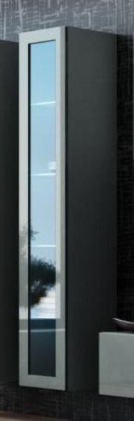 Cama Vitrína VIGO vysoká, prosklené dveře - šedá - ATAN Nábytek