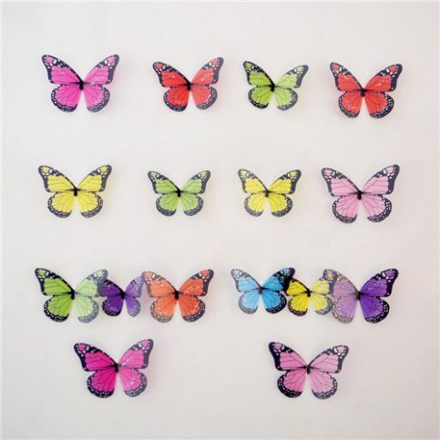 Samolepicí 3D motýlci barevné, 18 ks - 4home.cz