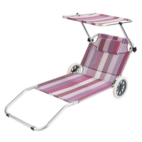 Lehátko plážový vozík růžová - 4home.cz