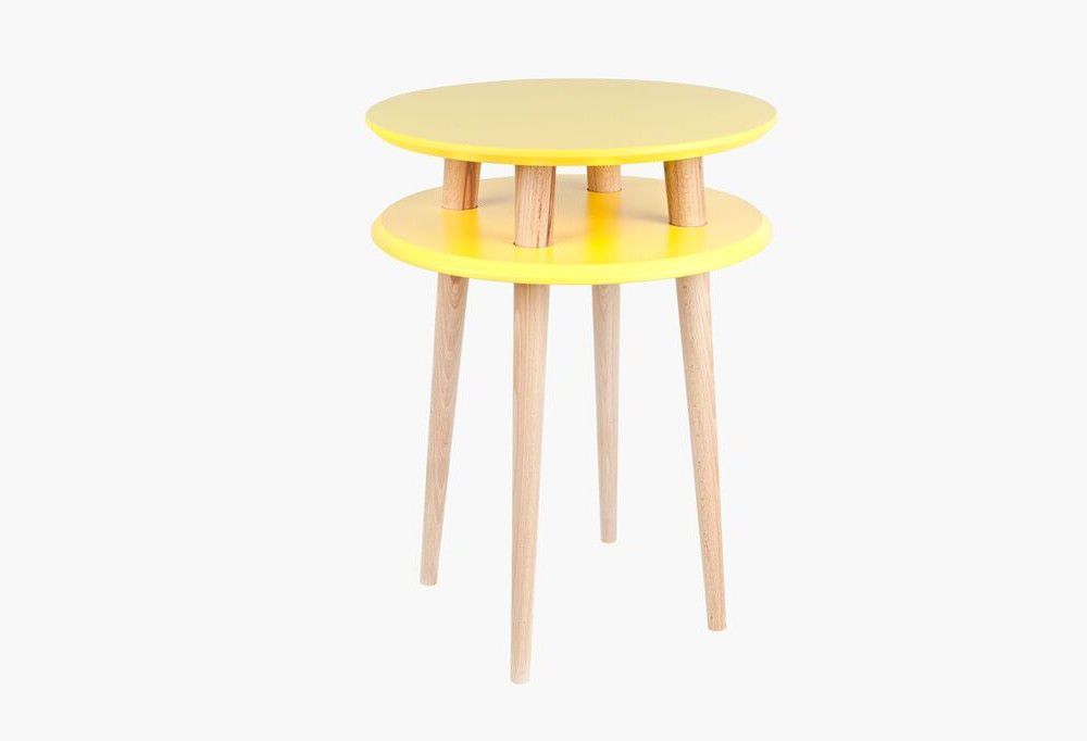 Žlutý odkládací stolek Ragaba UFO, Ø 45 cm - Bonami.cz