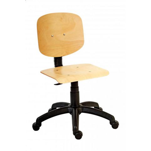 ANTARES Pracovní židle 1290 61 L NOR dřevěná-chrom ANT.1290 61 (kolečka plastová na všechny typy kob - Pěkný-nábytek.cz