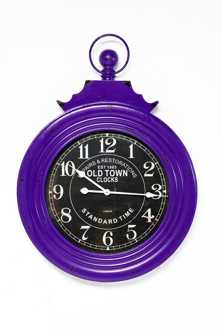 Nástěnné hodiny Old Town Purple - KARE