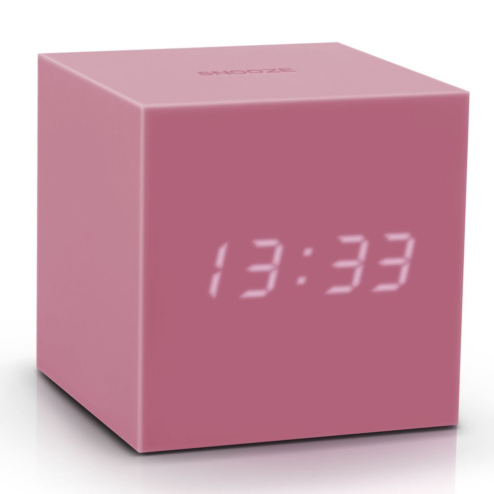 Růžový LED budík Gingko Gravity Cube - Bonami.cz