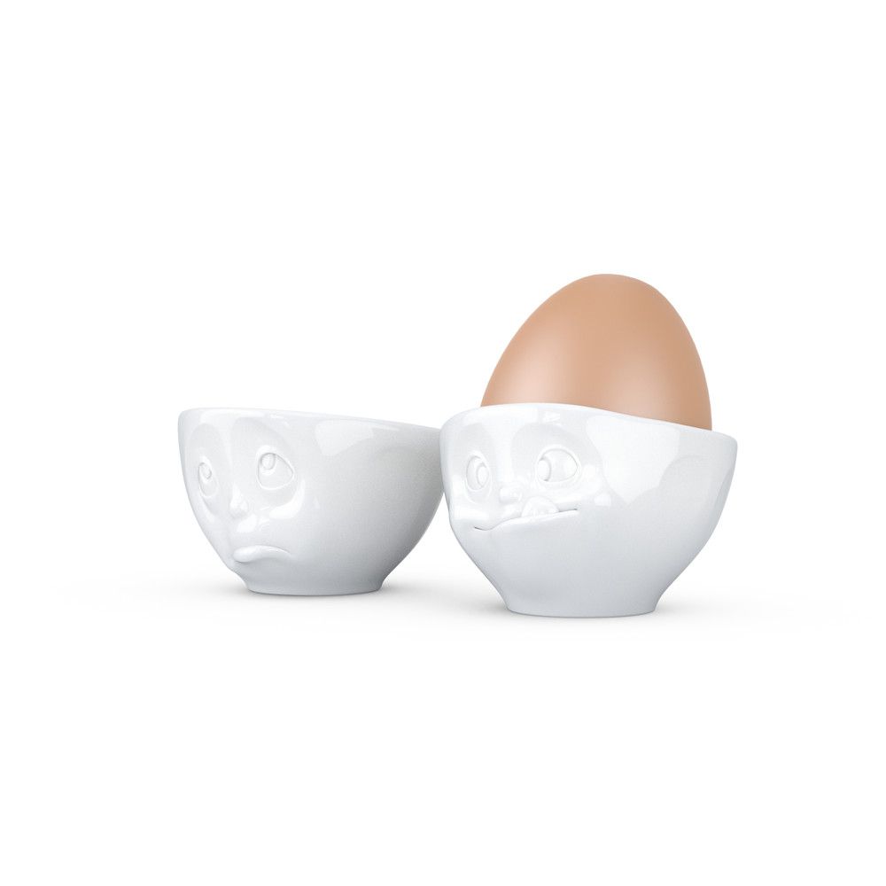 Sada 2 bílých porcelánových kalíšků na vajíčka 58products Oh Please, objem 100 ml - Bonami.cz