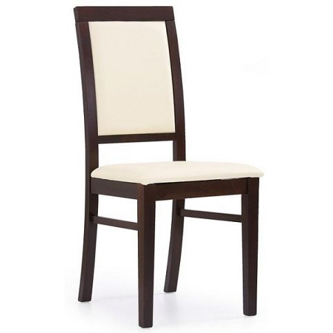 Jídelní židle SYLWEK1 Halmar tmavý ořech/krémová - DEKORHOME.CZ