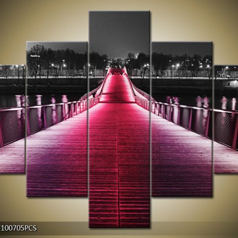 Vícedílný obraz Barevná cesta po mostě 100x70 cm - LEDobrazy.cz