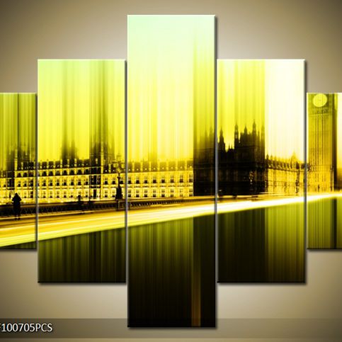 Vícedílný obraz Big Ben a Westminster rozmazaně 100x70 cm - LEDobrazy.cz