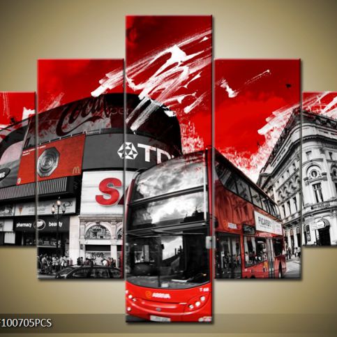 Vícedílný obraz Červený Londýn 100x70 cm - LEDobrazy.cz