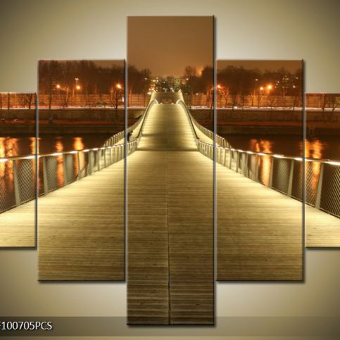 Vícedílný obraz Cesta přes řeku 100x70 cm - LEDobrazy.cz
