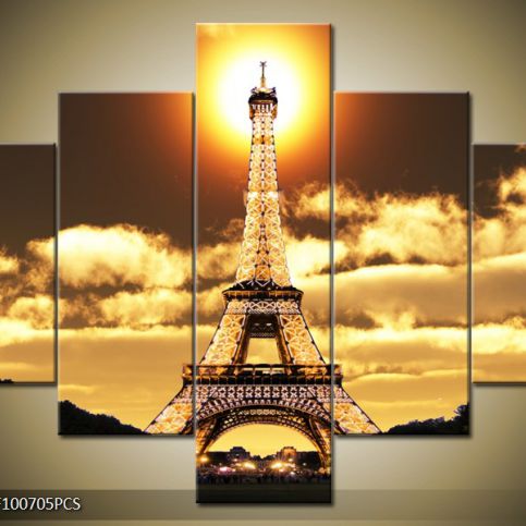 Vícedílný obraz Eiffelova věž oslněná sluncem 100x70 cm - LEDobrazy.cz