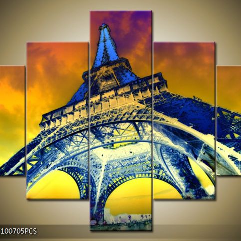Vícedílný obraz Eiffelova věž v efektu 100x70 cm - LEDobrazy.cz
