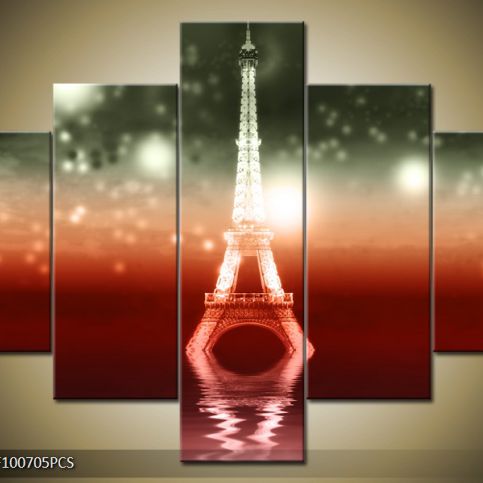 Vícedílný obraz Eiffelova věž v odrazu 100x70 cm - LEDobrazy.cz
