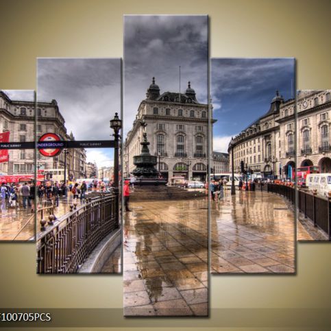 Vícedílný obraz Fontána v Londýně 100x70 cm - LEDobrazy.cz