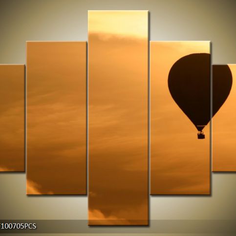 Vícedílný obraz Horkovzdušný balón za letu 100x70 cm - LEDobrazy.cz