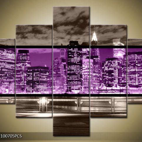 Vícedílný obraz New York dvoubarevně 100x70 cm - LEDobrazy.cz