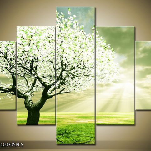 Vícedílný obraz Paprsky slunce a strom 100x70 cm - LEDobrazy.cz