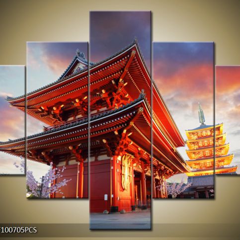 Vícedílný obraz Sensoji chrám v Japonsku 100x70 cm - LEDobrazy.cz