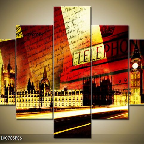 Vícedílný obraz Symboly Londýna 100x70 cm - LEDobrazy.cz