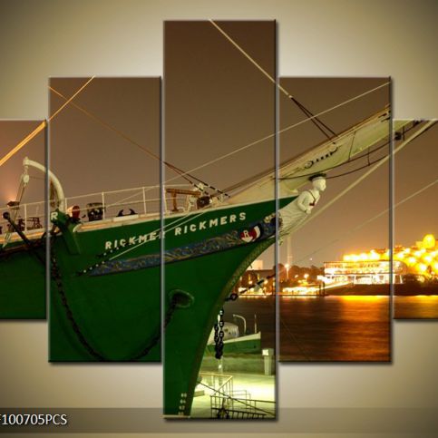 Vícedílný obraz Zelená loď 100x70 cm - LEDobrazy.cz