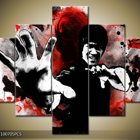 Vícedílný obraz Bojový postoj Bruce Lee 100x70 cm - LEDobrazy.cz