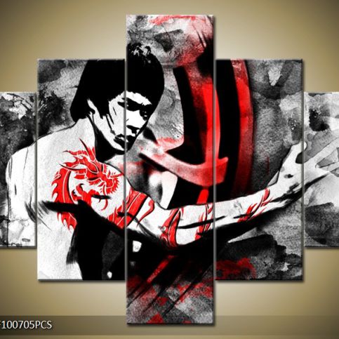 Vícedílný obraz Bruce Lee kresba 100x70 cm - LEDobrazy.cz