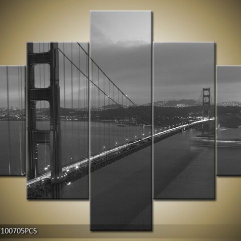 Vícedílný obraz Golden Bridge 100x70 cm - LEDobrazy.cz