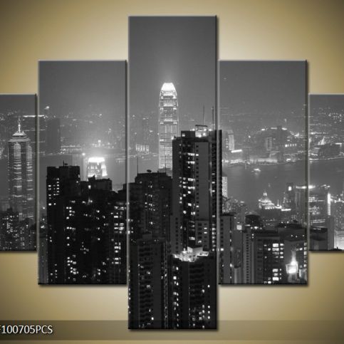 Vícedílný obraz Manhattan v noci 100x70 cm - LEDobrazy.cz