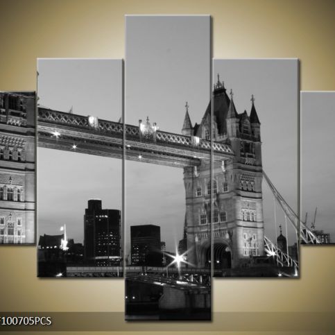 Vícedílný obraz Noční Tower Bridge 100x70 cm - LEDobrazy.cz