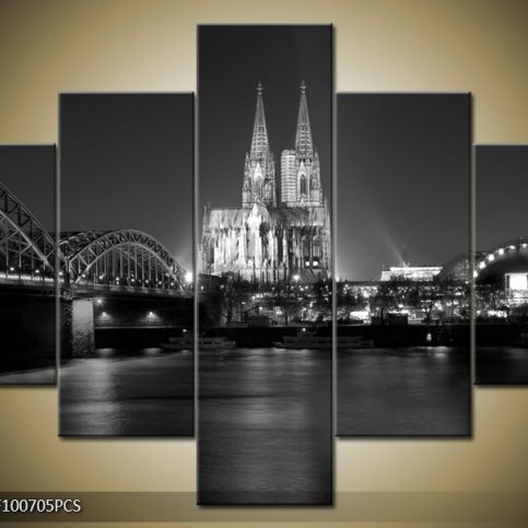 Vícedílný obraz Osvětlená katedrála 100x70 cm - LEDobrazy.cz
