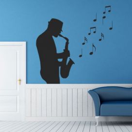 Samolepka na zeď Saxofonista 001