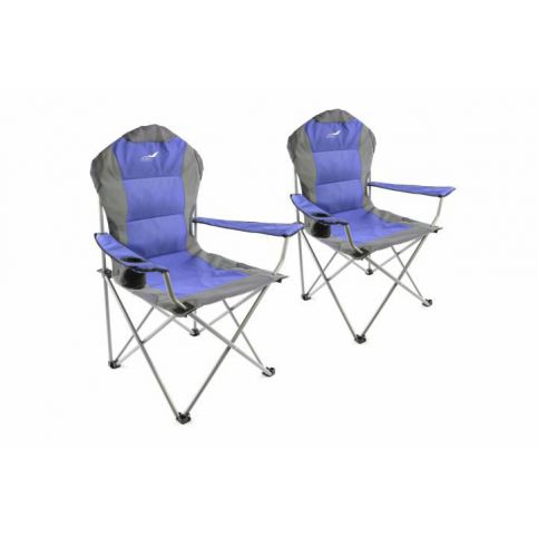 OEM D35955 Set skládací kempingová rybářská židle Divero Deluxe 2 kusy - modro/šedá - T-zboží.cz