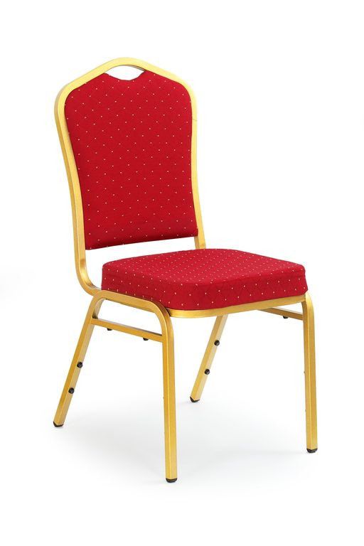 Halmar Jednací židle K66 Červená/zlatá - ATAN Nábytek