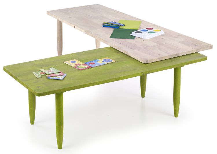 Halmar Konferenční stolek Bora-bora - zelená/přírodní - ATAN Nábytek