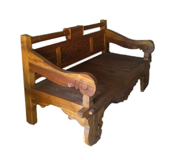 THOMAS - vyřezávaná teaková lavice - SILUGO design