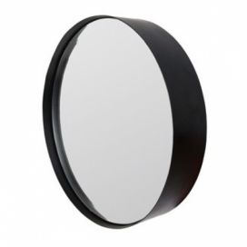 White Label Černé závěsné zrcadlo WLL Raj Medium O 60 cm