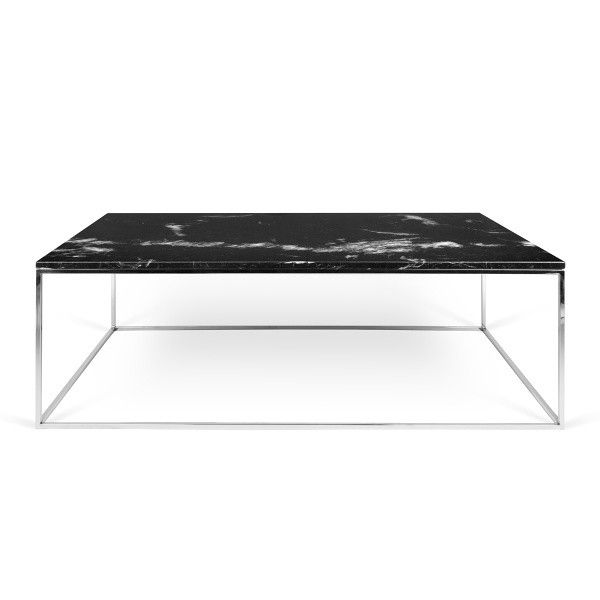 Černý mramorový konferenční stolek TEMAHOME Gleam 120 x 75 cm s chromovanou podnoží - Bonami.cz