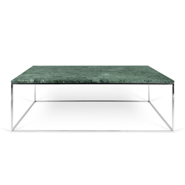 Zelený mramorový konferenční stolek TEMAHOME Gleam 120 x 75 cm s chromovanou podnoží - Designovynabytek.cz