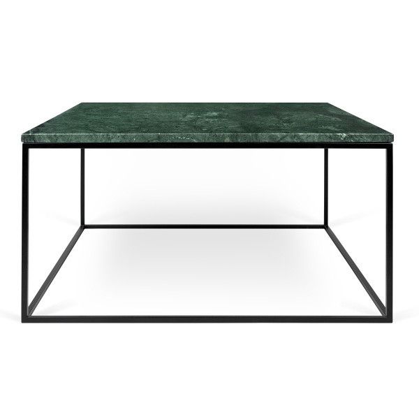 Zelený mramorový konferenční stolek TEMAHOME Gleam 75x75 cm s černou podnoží - Designovynabytek.cz
