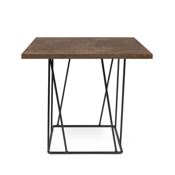 Hnědý konferenční stolek s černými nohami TemaHome Helix, 50 x 50 cm - Bonami.cz