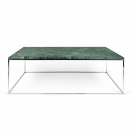 Porto Deco Zelený mramorový konferenční stolek Amaro 120 x 75 cm s chromovanou podnoží