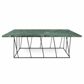 Porto Deco Zelený mramorový konferenční stolek Rofus 120 x 76 cm s černou podnoží