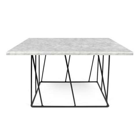 Bílý mramorový konferenční stolek s černými nohami TemaHome Helix, 75 x 75 cm - Bonami.cz
