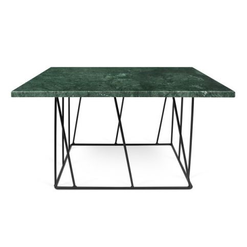 Zelený mramorový konferenční stolek s černými nohami TemaHome Helix, 75 x 75 cm - Bonami.cz