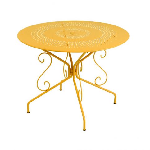 Žlutý kovový stůl Fermob Montmartre, Ø 96 cm - Bonami.cz
